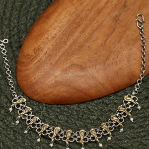 Silver Two Tone Choker Necklace