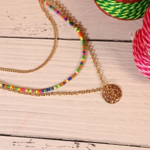 Multi-Layered Colorful Beaded Necklace